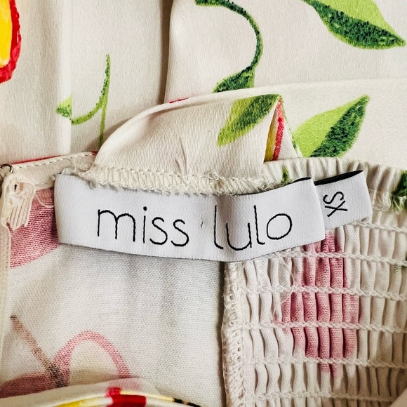 Miss Lulo Mini Retro Floral Apples Dress Size XS 96% Cotton 4% Spandex Preowned - Picture 16 of 16